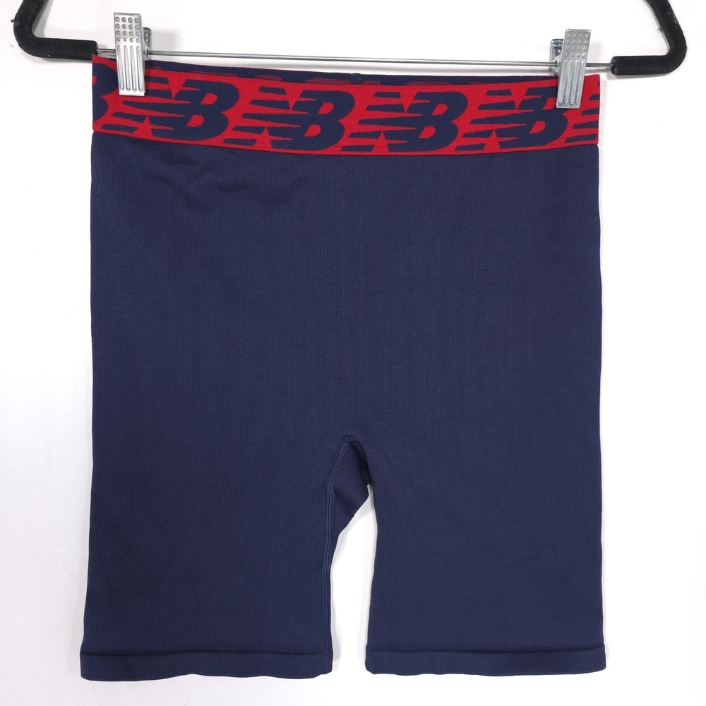 NEW BALANCE Womens New Set Bra Shorts Athletic MEDIUM Navy Red Sport R001863 - Picture 8 of 14